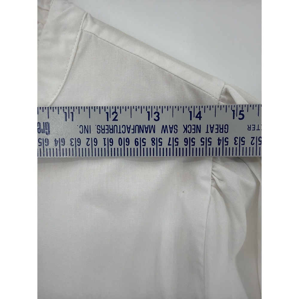 Hester & Orchard Lg White Ruffle Lace‎ Sleeve Button Down Peasant Blouse Cottage - Picture 6 of 8